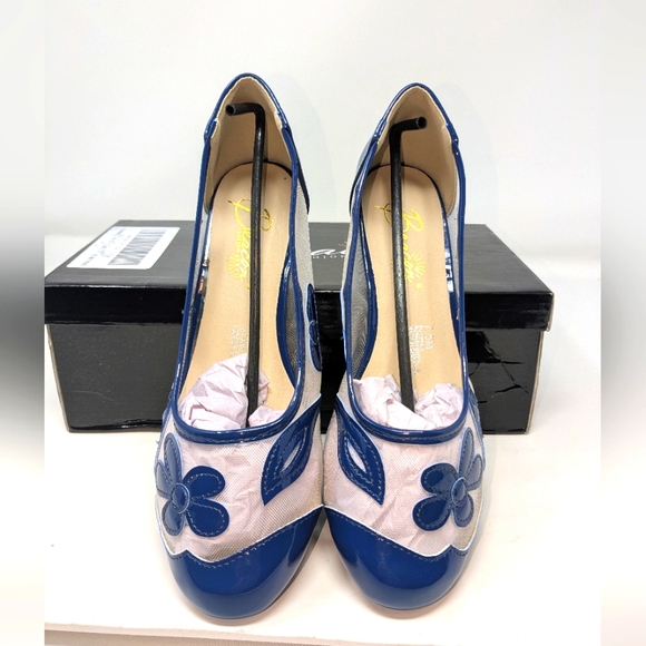 Beacon Womens Pump Garden Navy PU And Mesh 7.5 - Picture 1 of 8